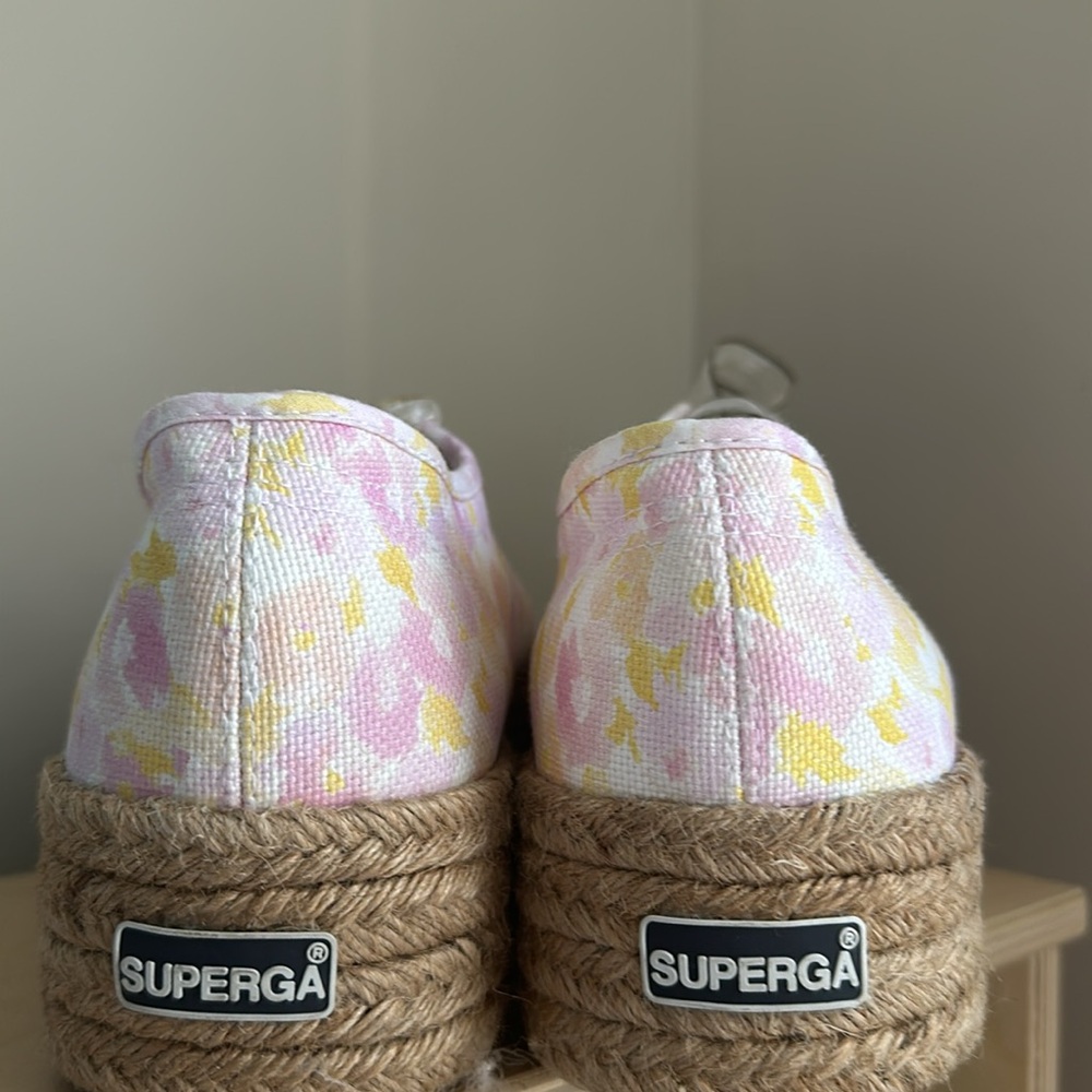 Superga x Loveshackfancy Espadrille Platform Sneaker 2790 Perky Peach no box - Picture 7 of 13